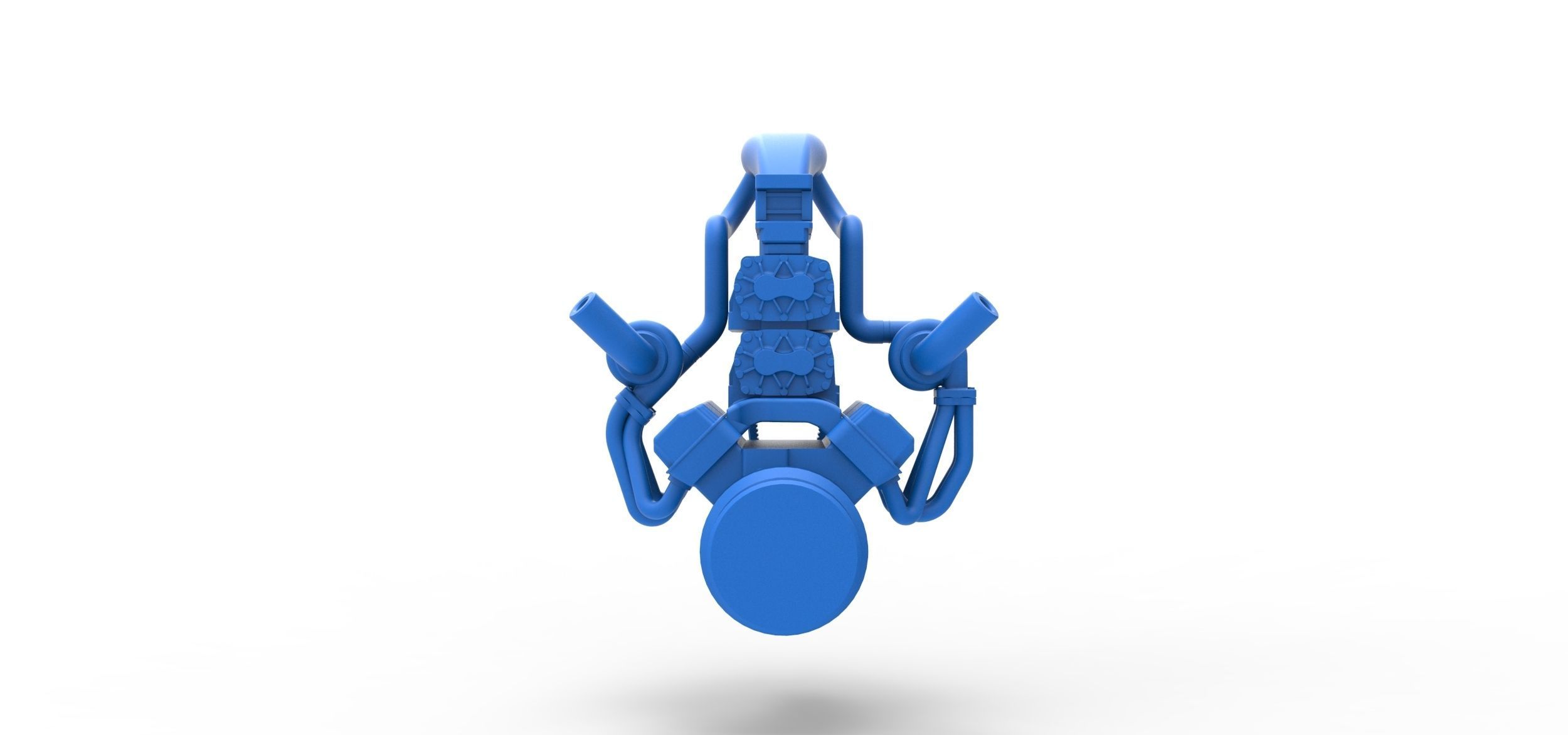 Twin turbo supercharged V8 Engine Version 4 Scale 1 to 25 3D print model_9