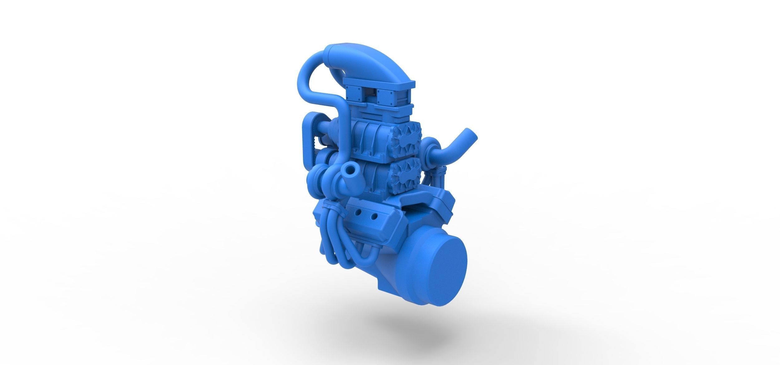 Twin turbo supercharged V8 Engine Version 4 Scale 1 to 25 3D print model_7