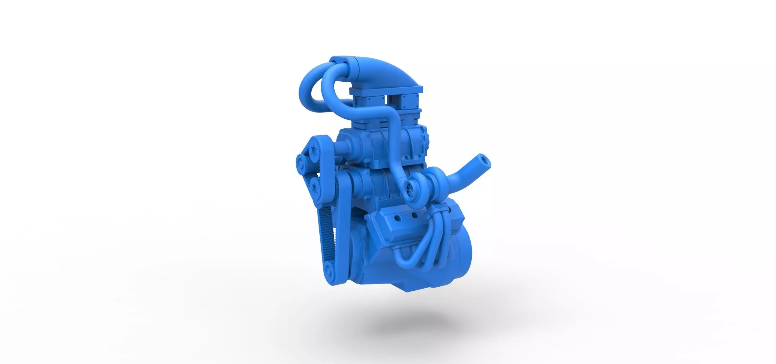 Twin turbo supercharged V8 Engine Version 4 Scale 1 to 25 3D print model_0