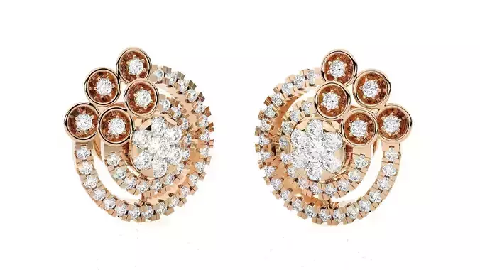 Light wt Women Diamond Earrings 