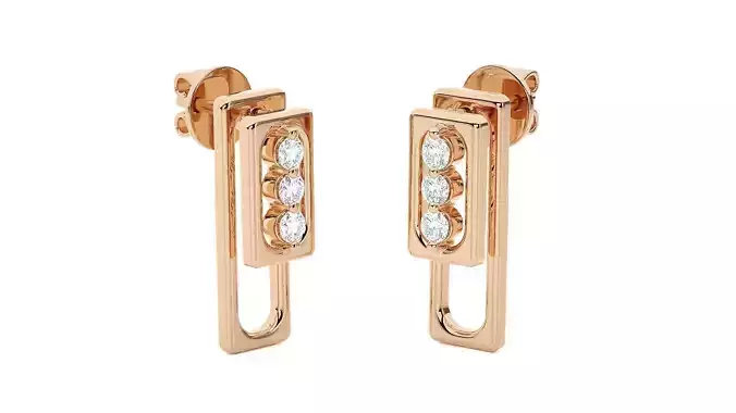 Light wt Women Diamond Earrings 