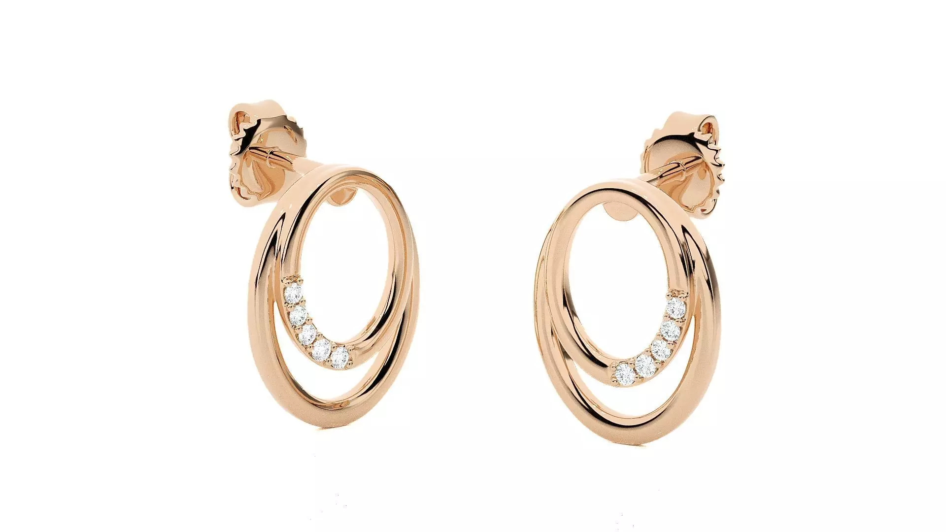Light wt Women Diamond Earrings 3D print model