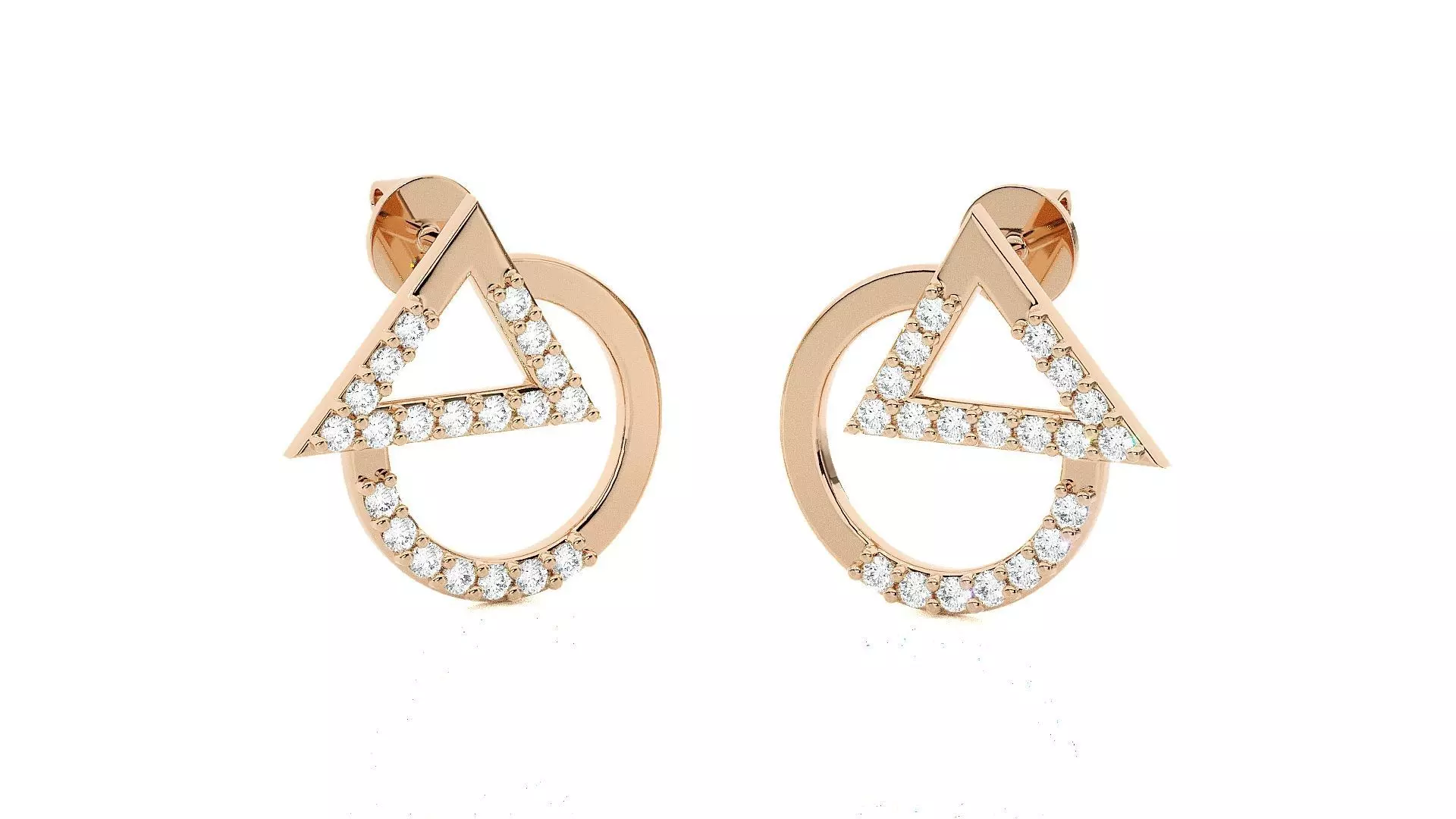 Light wt Women Diamond Earrings 3D print model