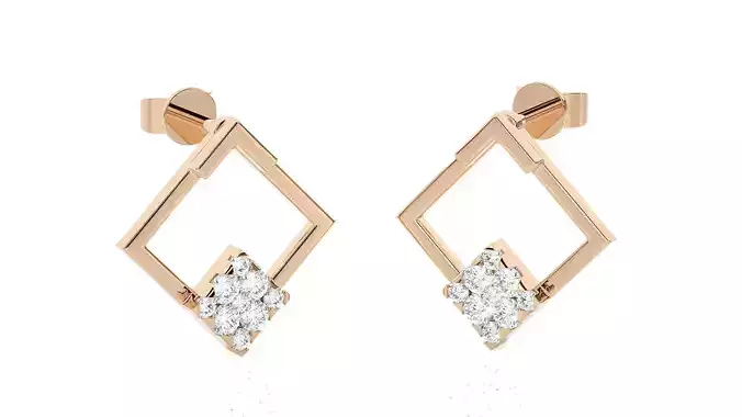 Light wt Women Diamond Earrings 