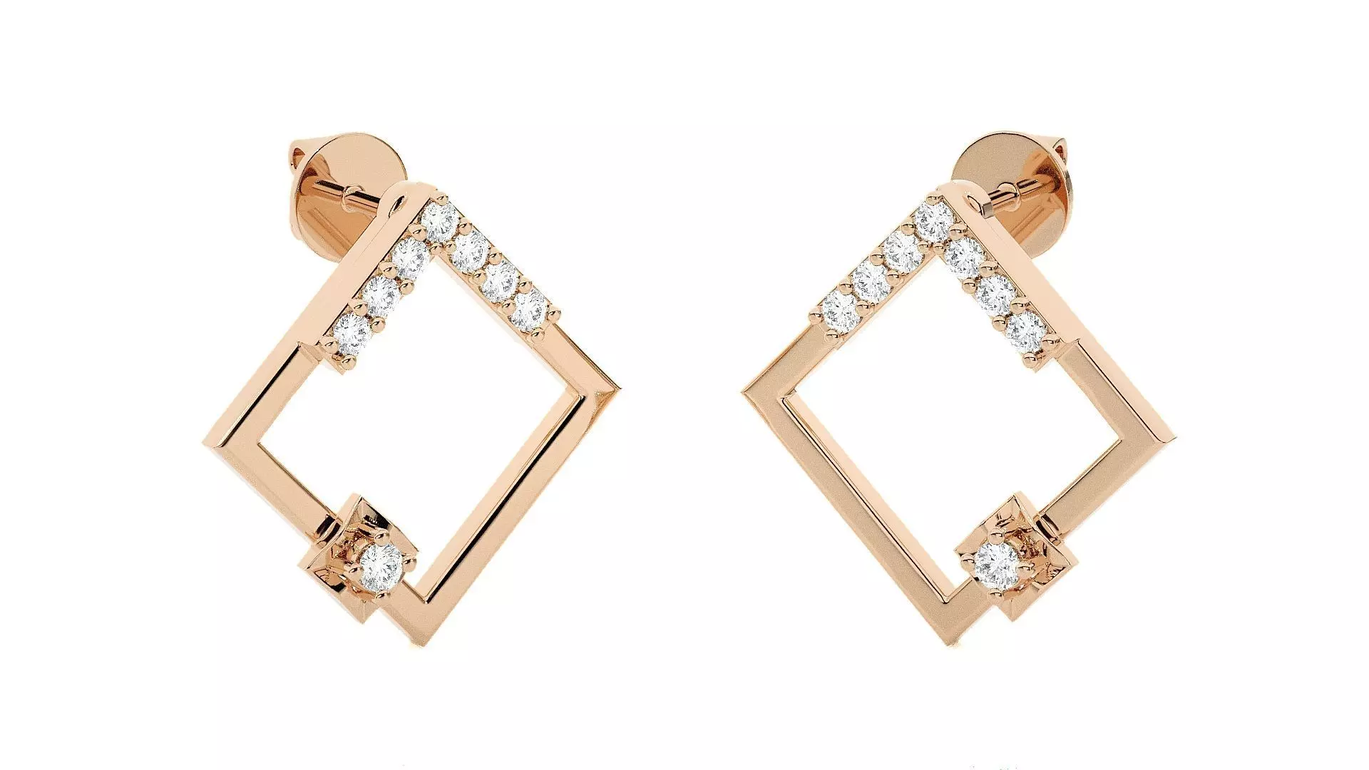 Light wt Women Diamond Earrings 3D print model