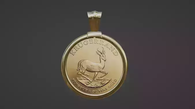 1oz gold south african krugerrand bezel frame mount 3D print model