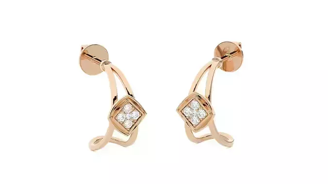 Light wt Women Diamond Earrings 
