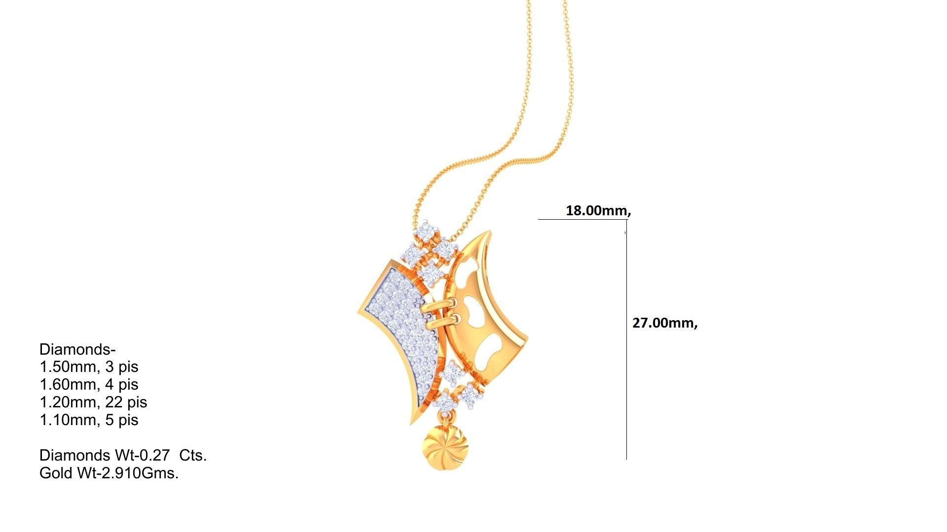 High Jewelry Pendant Necklace 3dm stl 3mf obj glb render 3D print model_1
