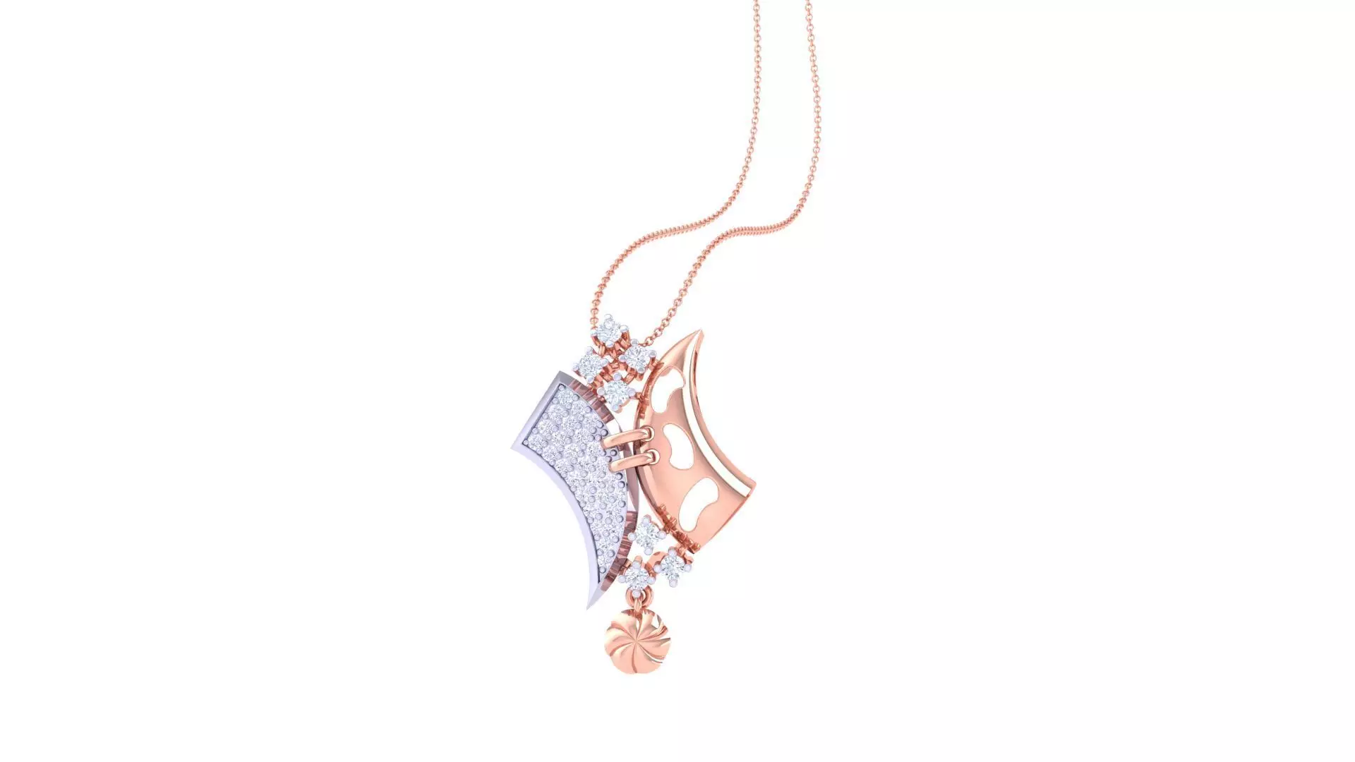 High Jewelry Pendant Necklace 3dm stl 3mf obj glb render 3D print model_0