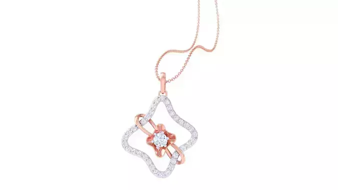 Flower on Wire High Jewelry Pendant Necklace 3dm stl 3mf obj glb 3D print model