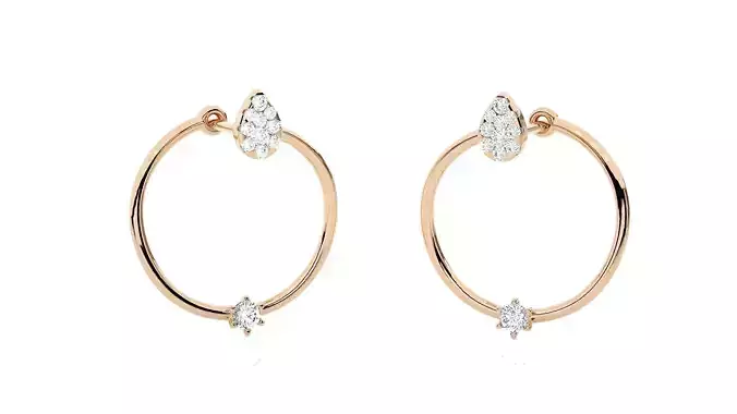 Light wt Women Diamond Earrings 