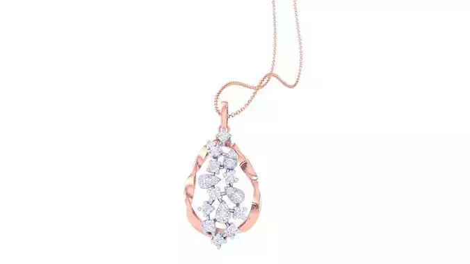 Leaves High Jewelry Pendant Necklace 3dm stl 3mf obj glb render