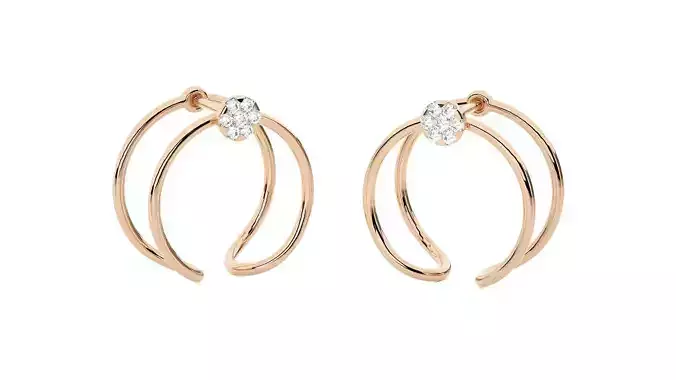 Light wt Women Diamond Earrings 