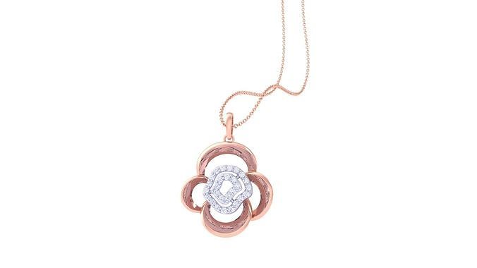 Flower High Jewelry Pendant Necklace 3dm stl 3mf obj glb render 3D print model