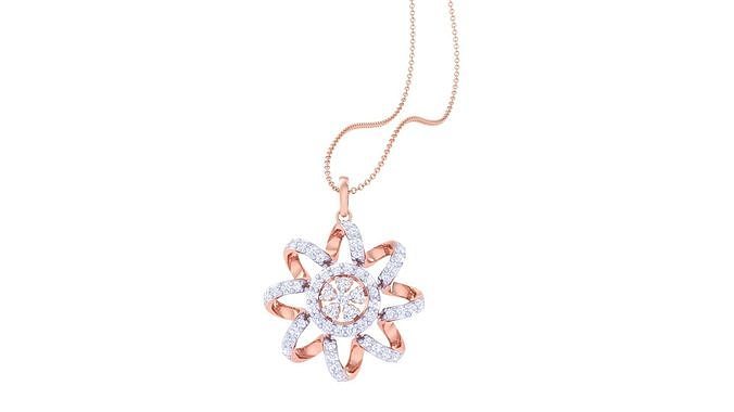 Flower Wire High Jewelry Pendant Necklace 3dm stl 3mf obj glb  3D print model