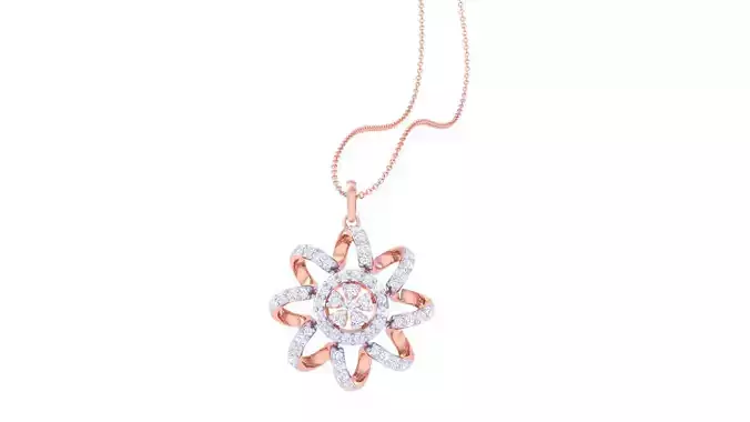 Flower Wire High Jewelry Pendant Necklace 3dm stl 3mf obj glb  3D print model