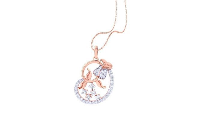 Flower Vines Petals High Jewelry Pendant Necklace 3dm stl 3mf 3D print model