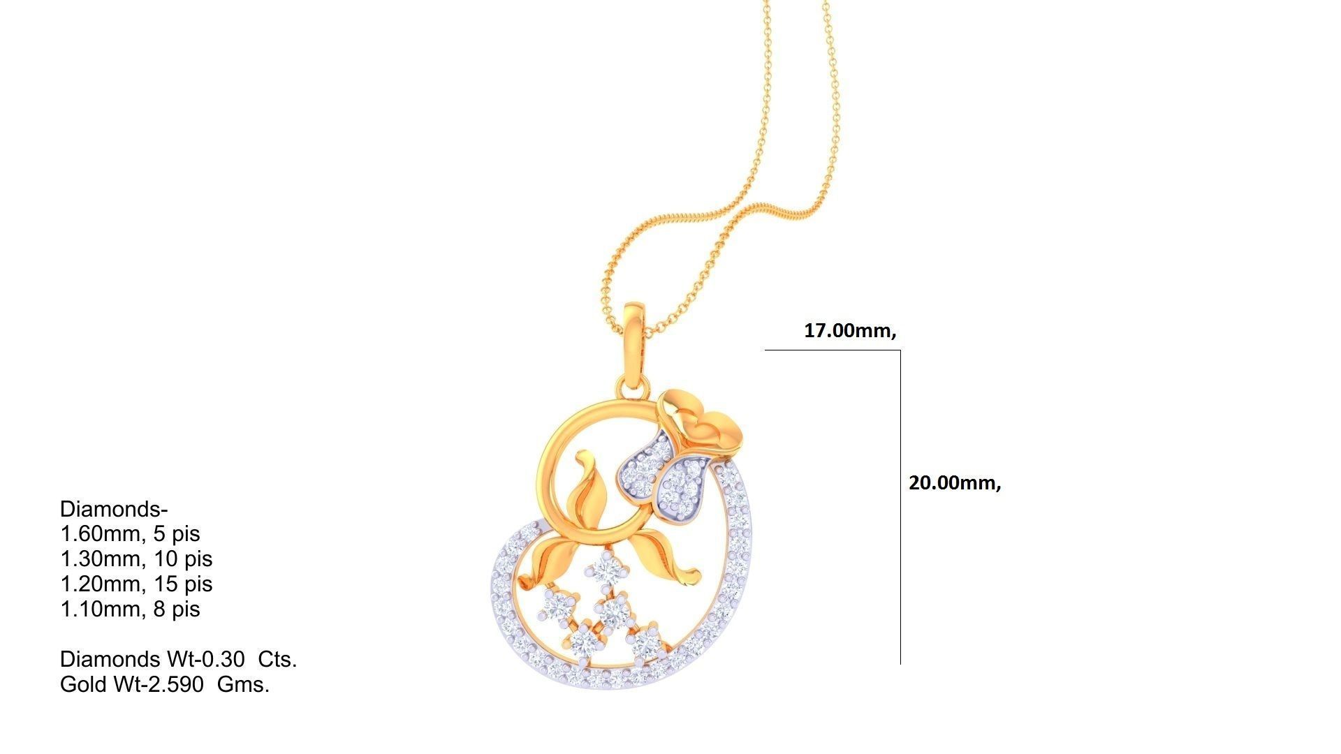 Flower Vines Petals High Jewelry Pendant Necklace 3dm stl 3mf 3D print model_1