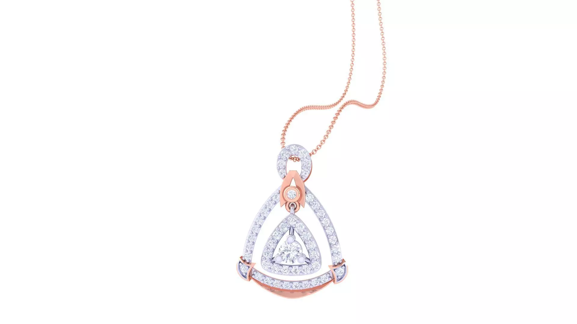 Hanging Solitaire Diamond High Jewelry Pendant Necklace 3dm stl 3D print model_0