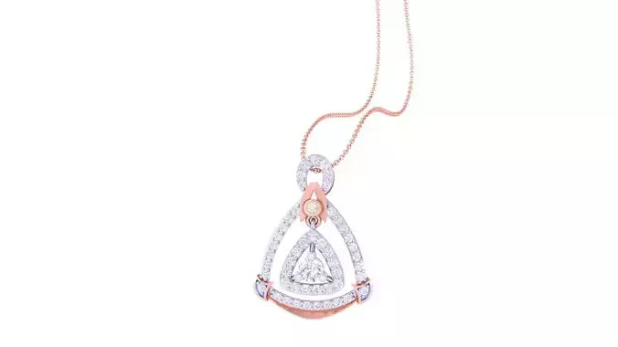Hanging Solitaire Diamond High Jewelry Pendant Necklace 3dm stl 3D print model