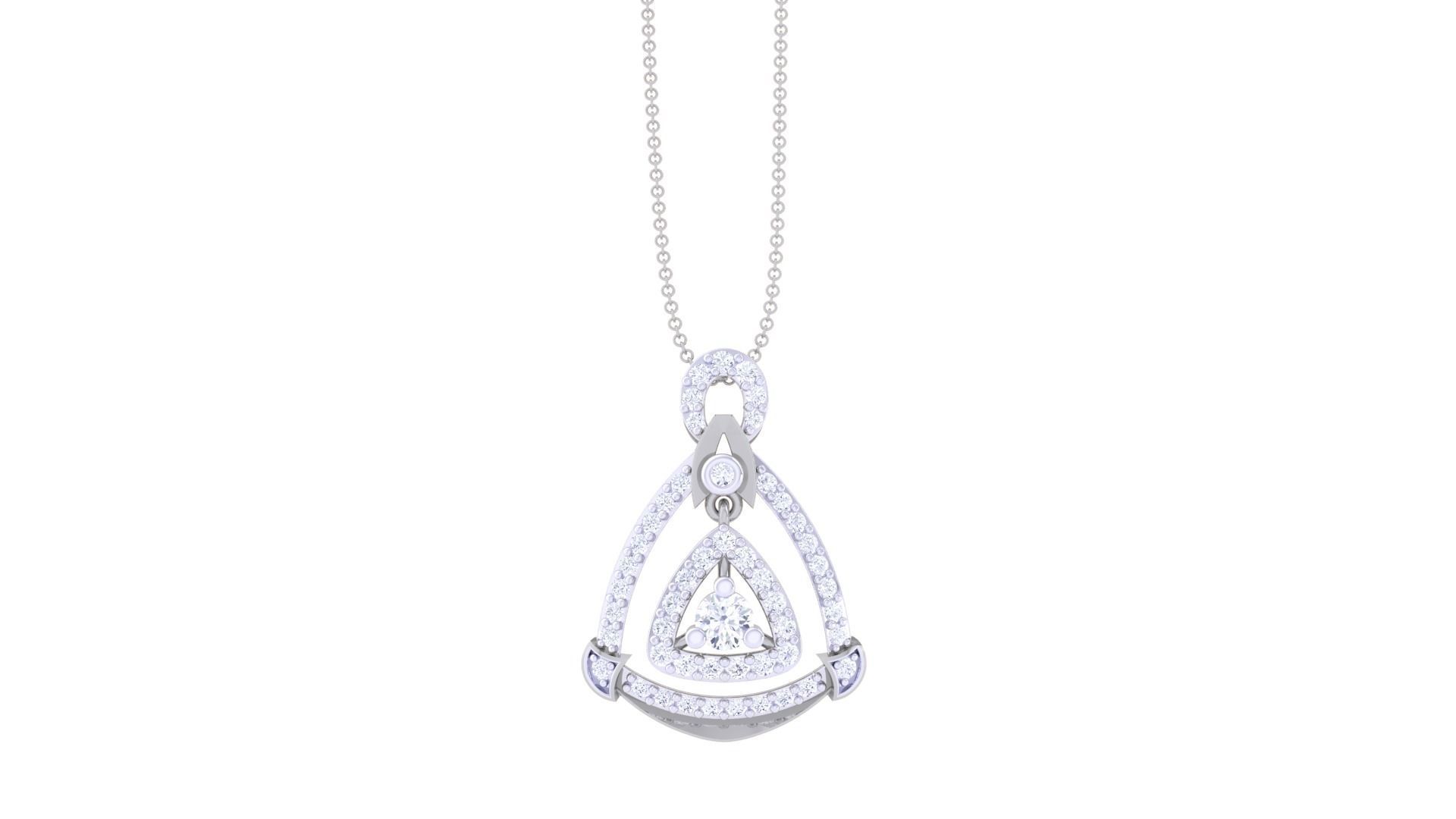 Hanging Solitaire Diamond High Jewelry Pendant Necklace 3dm stl 3D print model_6
