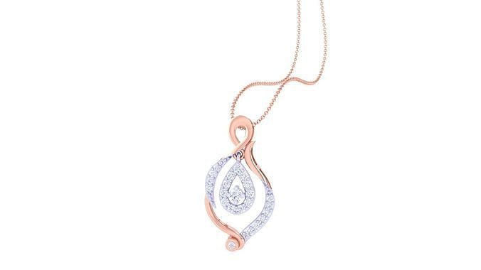 Hanging Leaf High Jewelry Pendant Necklace 3dm stl 3mf obj glb 3D print model