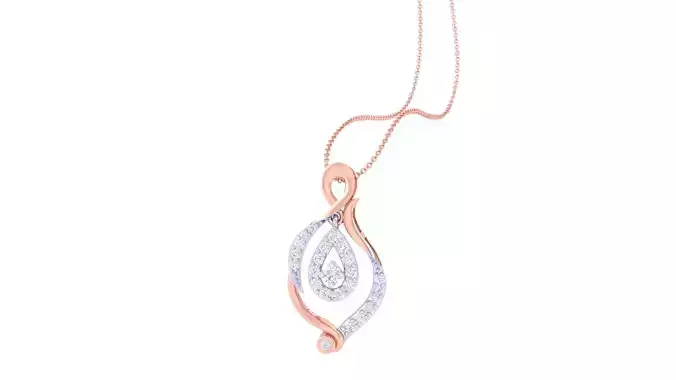 Hanging Leaf High Jewelry Pendant Necklace 3dm stl 3mf obj glb 3D print model
