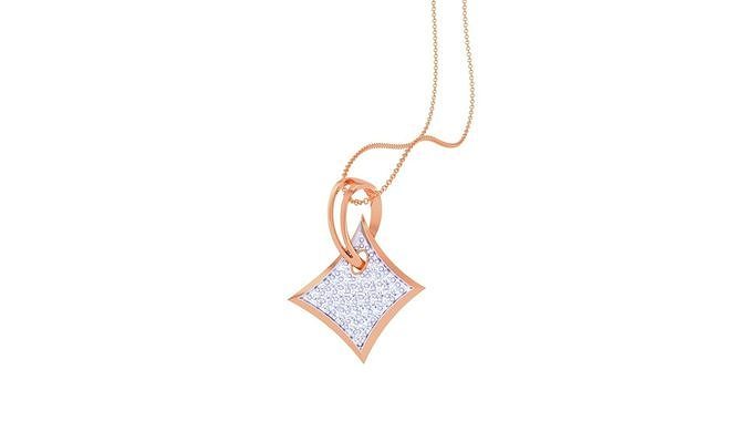 Diamond Head High Jewelry Pendant Necklace 3dm stl 3mf obj glb  3D print model