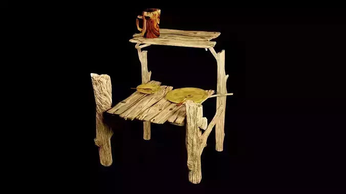 Rustic end table something that shrek might have  