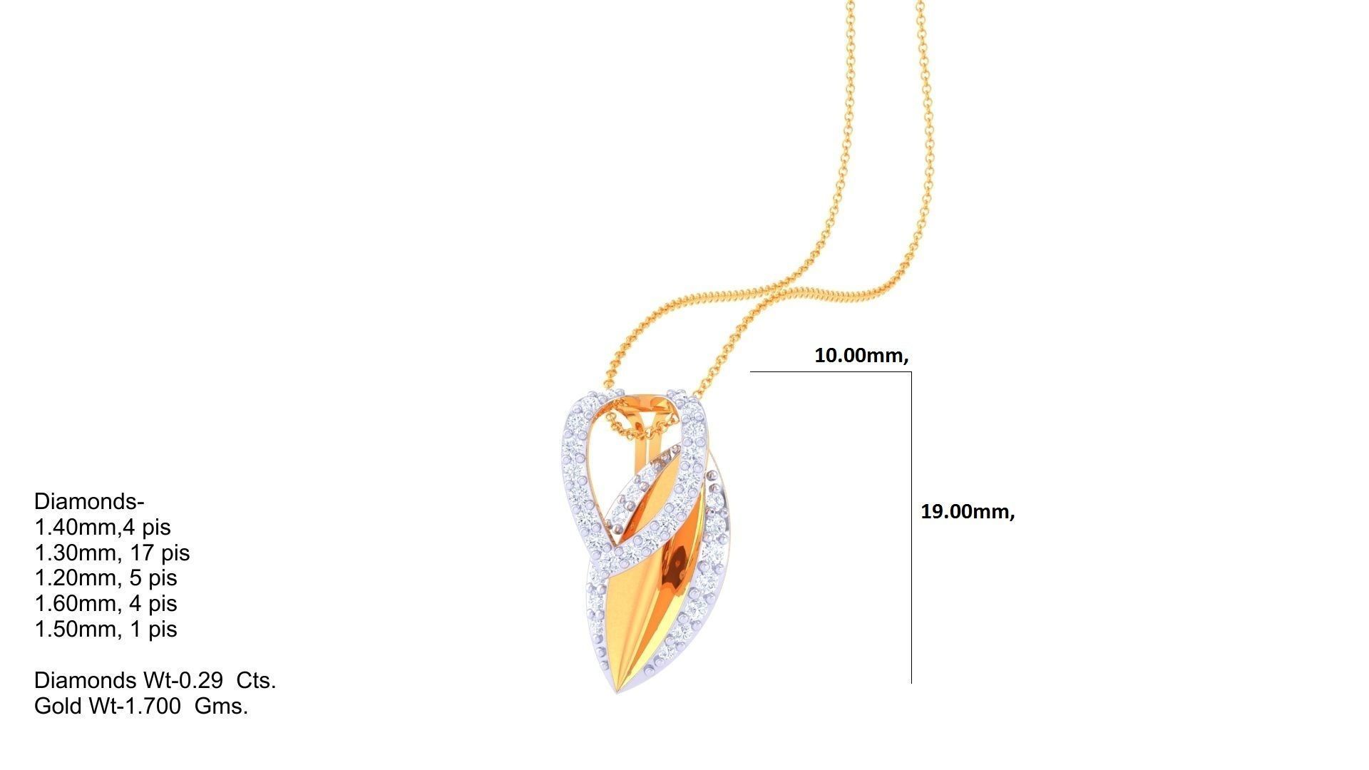 Leaves High Jewelry Pendant Necklace 3dm stl 3mf obj glb render 3D print model_1