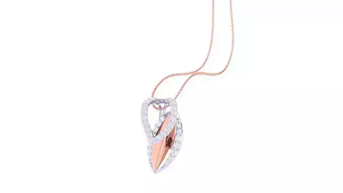 Leaves High Jewelry Pendant Necklace 3dm stl 3mf obj glb render