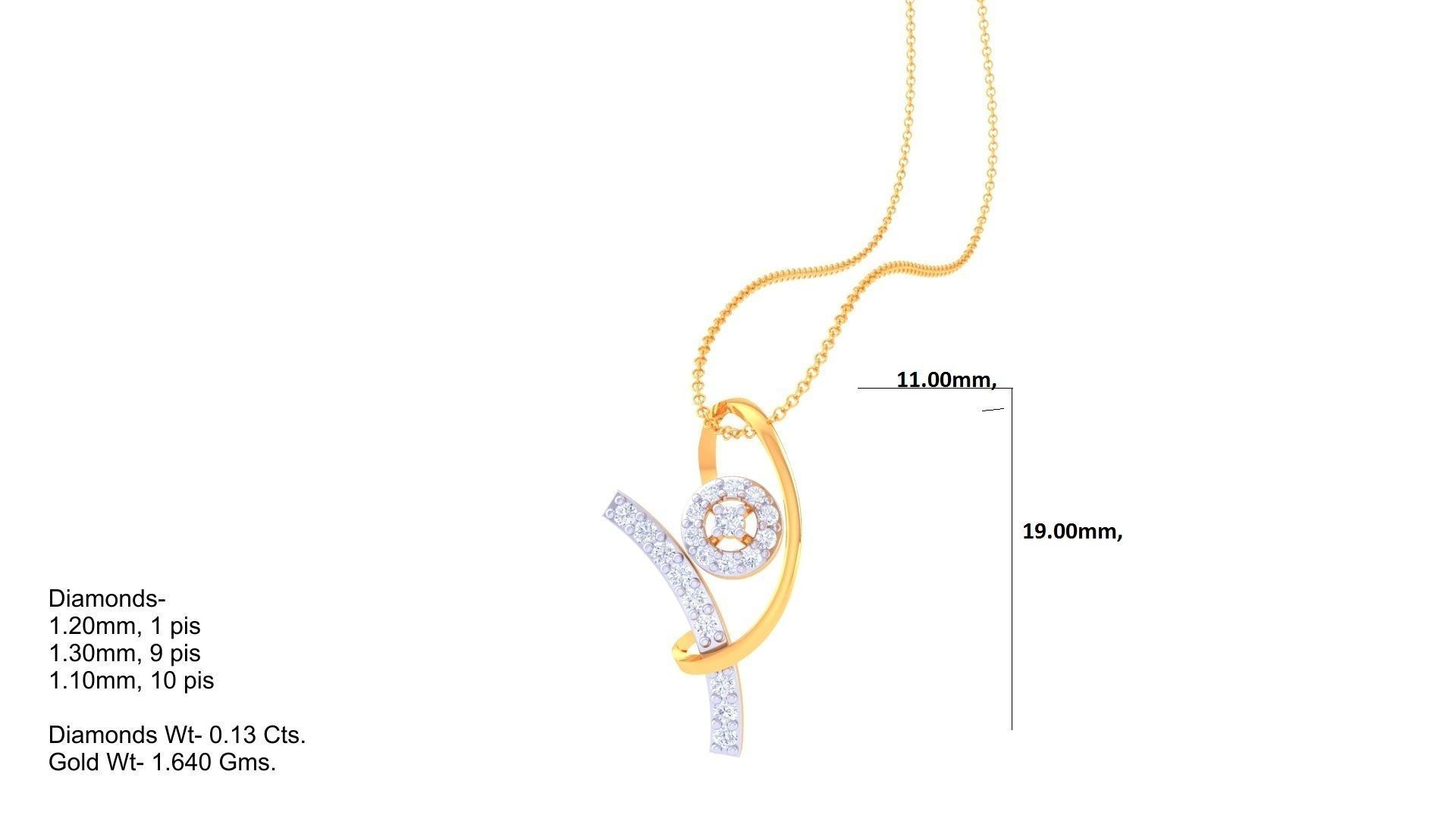 High Jewelry Pendant Necklace 3dm stl 3mf obj glb render 3D print model_1