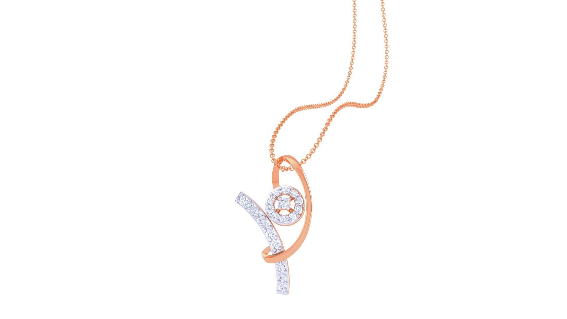 High Jewelry Pendant Necklace 3dm stl 3mf obj glb render 3D print model_4