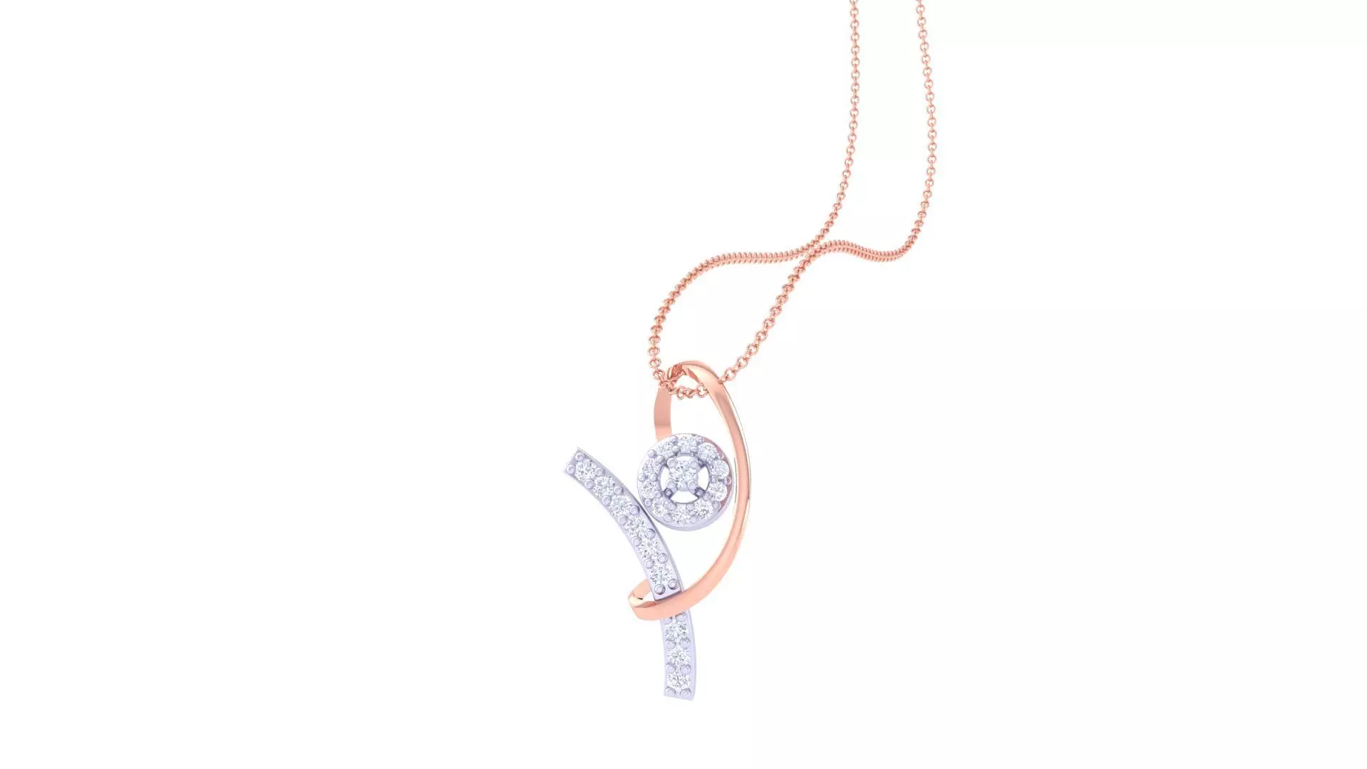 High Jewelry Pendant Necklace 3dm stl 3mf obj glb render 3D print model_0