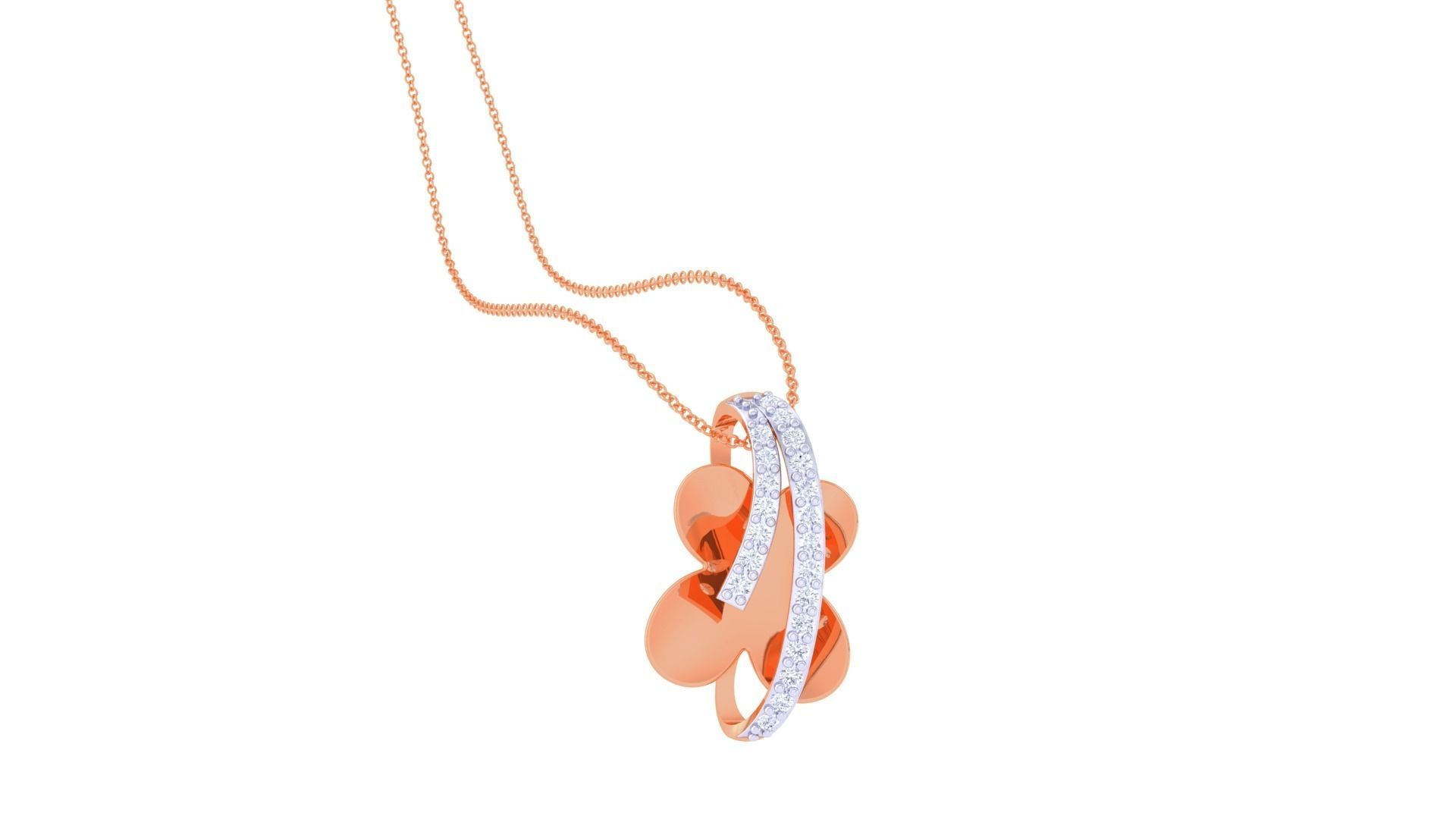 Flower High Jewelry Pendant Necklace 3dm stl 3mf obj glb render 3D print model_3