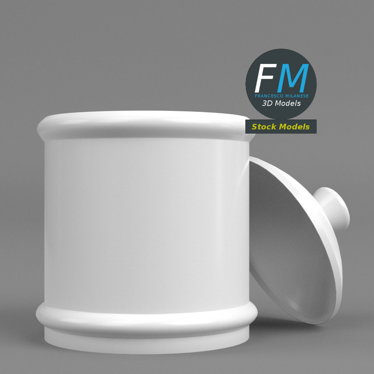 Porcelain jar 3D model_4