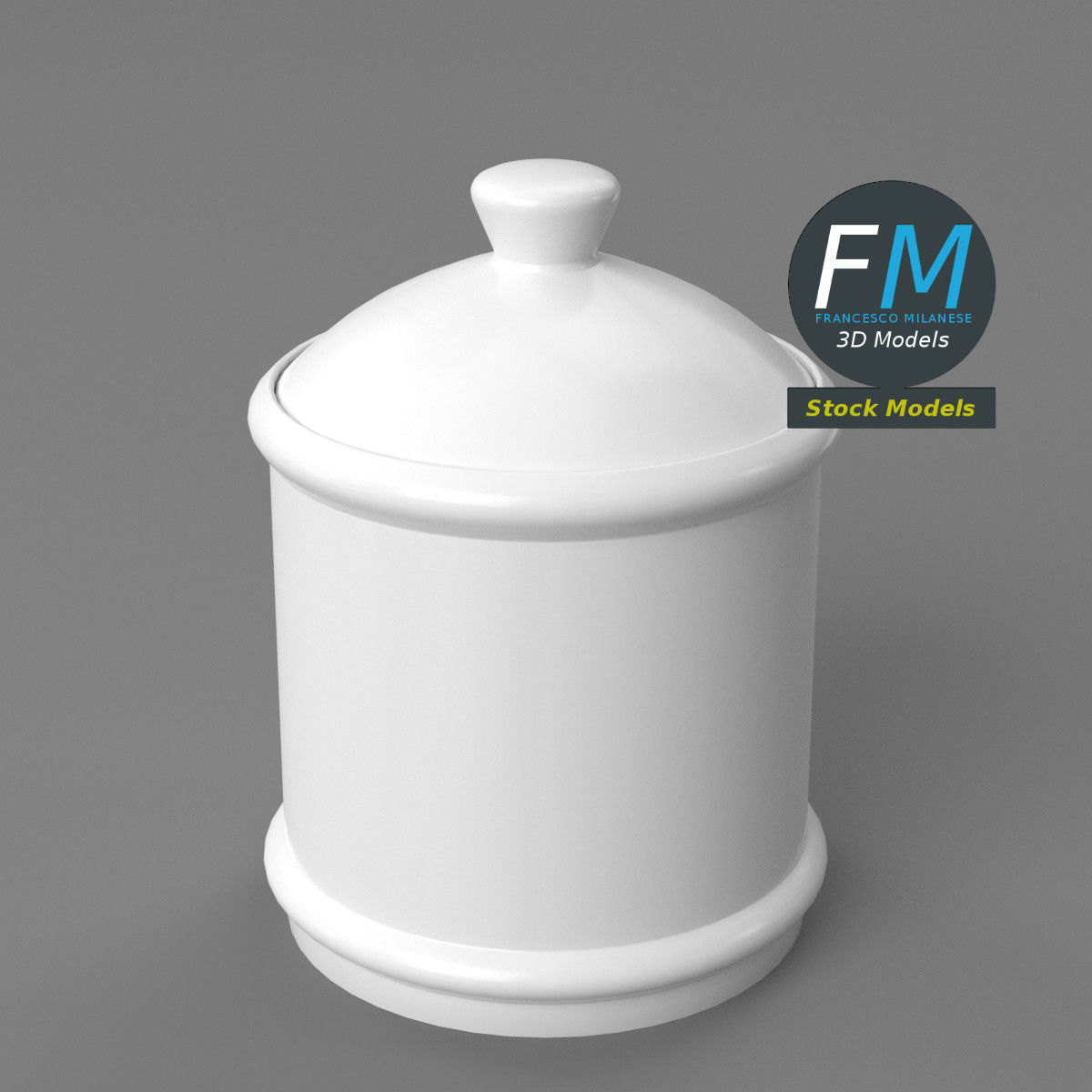 Porcelain jar 3D model_5
