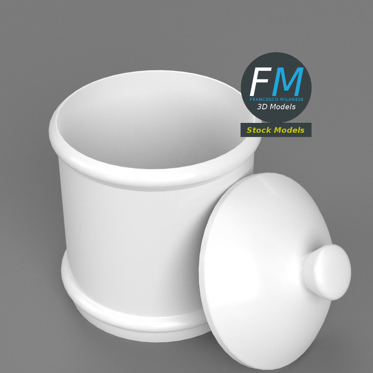 Porcelain jar 3D model_2