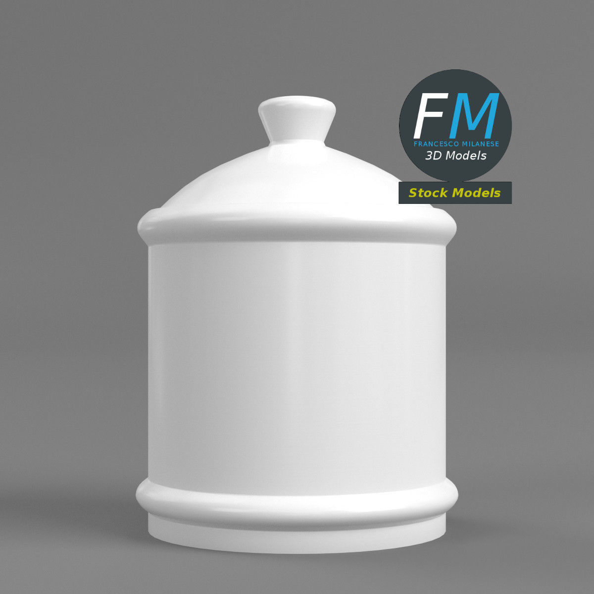 Porcelain jar 3D model_3