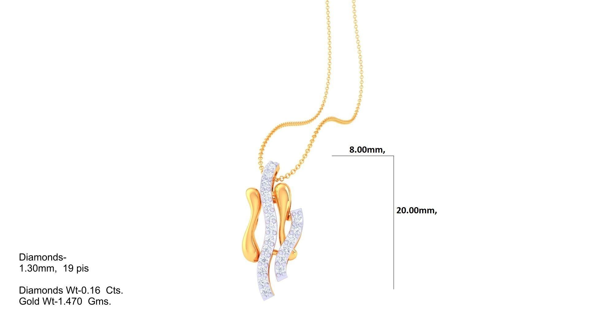 High Jewelry Pendant Necklace 3dm stl 3mf obj glb render 3D print model_1