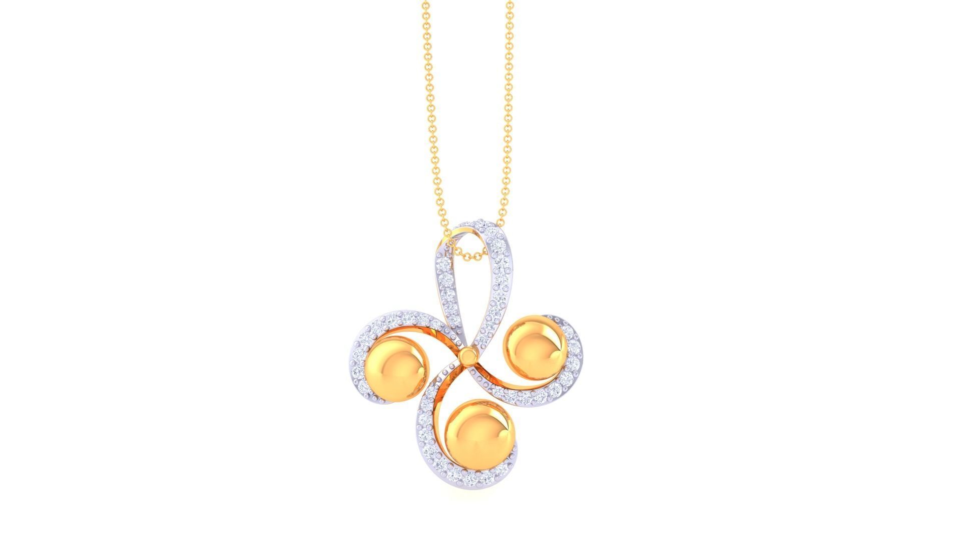 Beads High Jewelry Pendant Necklace 3dm stl 3mf obj glb render 3D print model_5