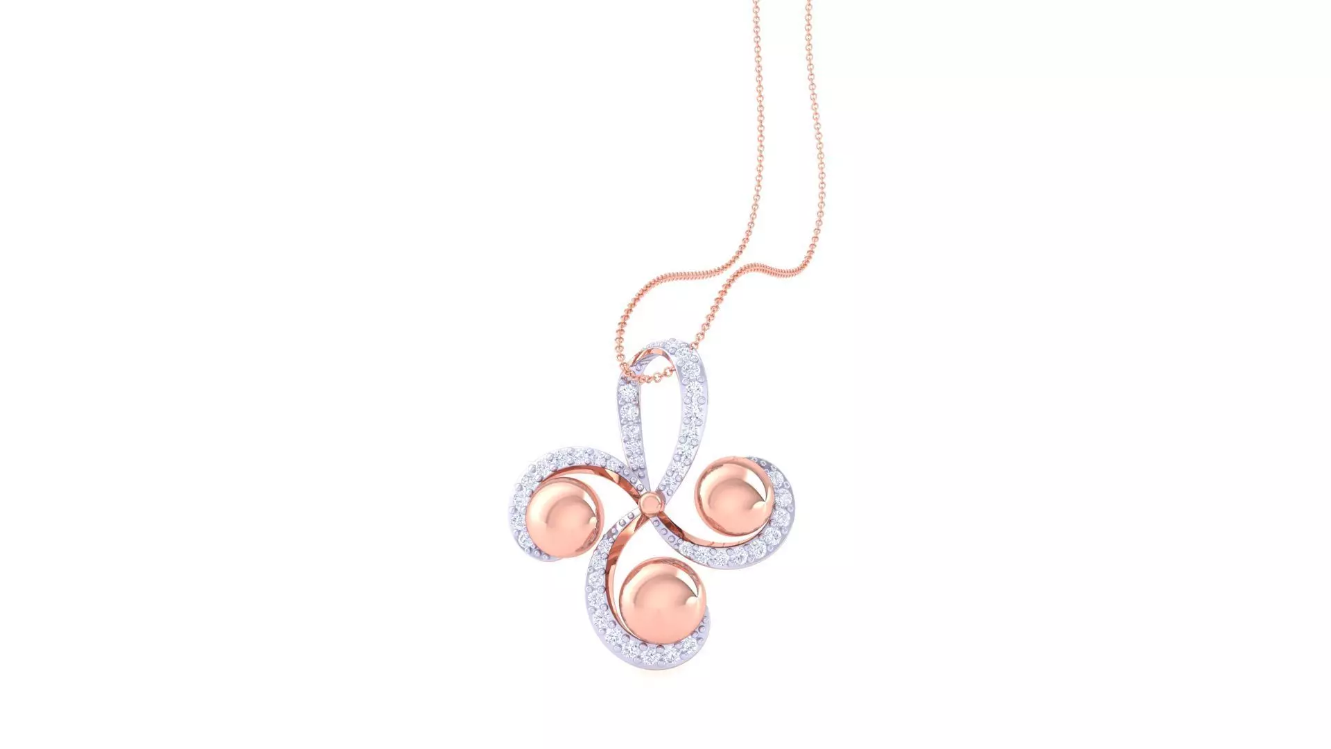 Beads High Jewelry Pendant Necklace 3dm stl 3mf obj glb render 3D print model_0