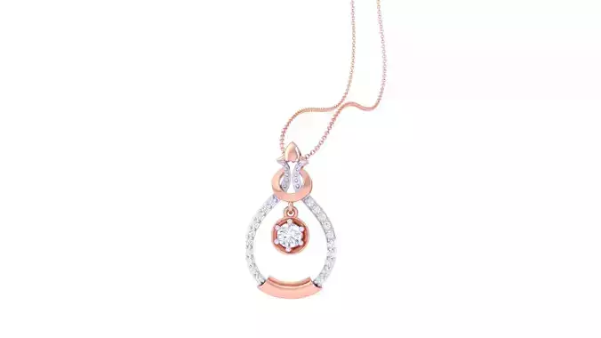 Hanging Solitaire Diamond High Jewelry Pendant Necklace 3dm stl 3D print model