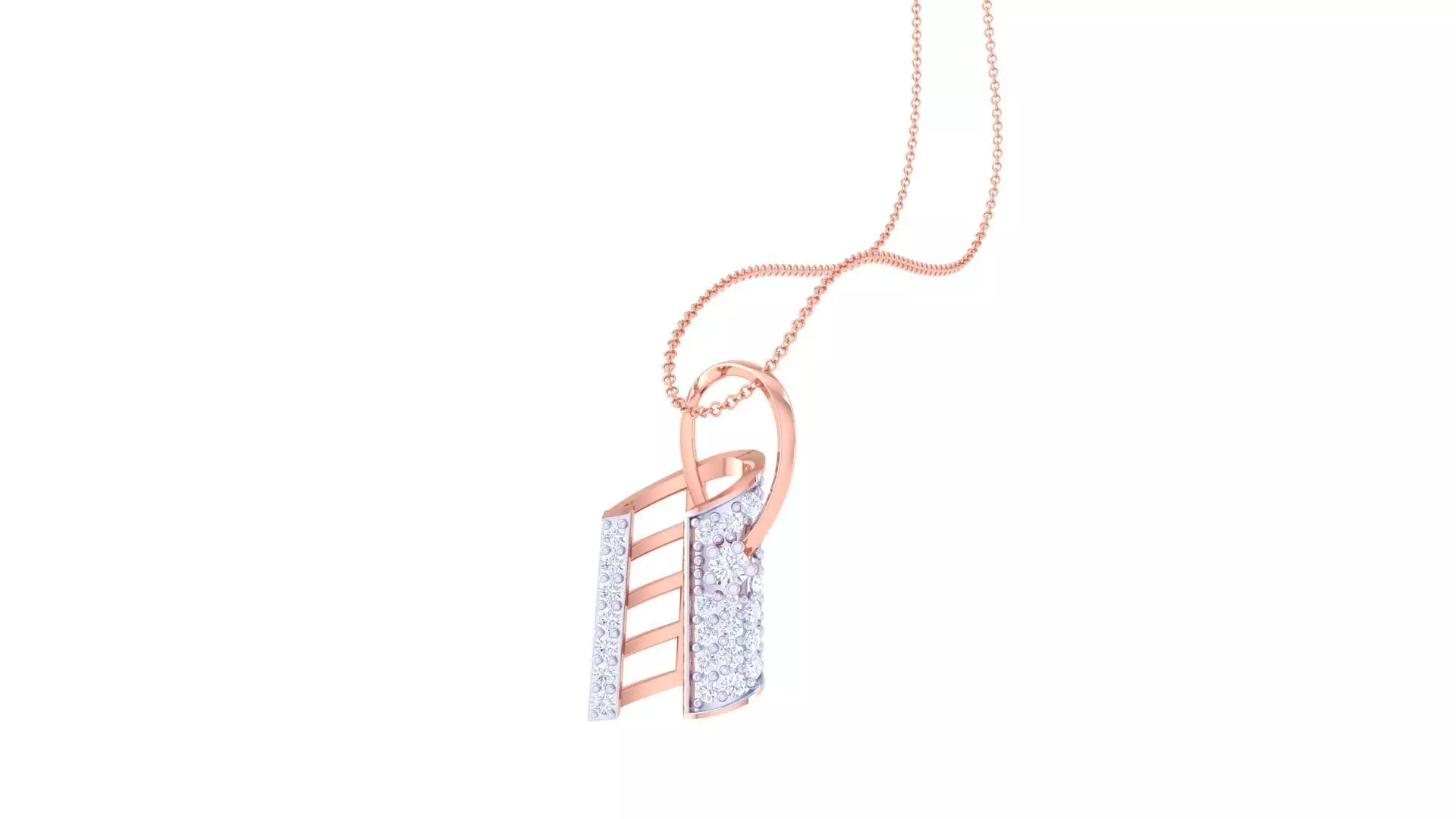 Clip High Jewelry Pendant Necklace 3dm stl 3mf obj glb render 3D print model_0