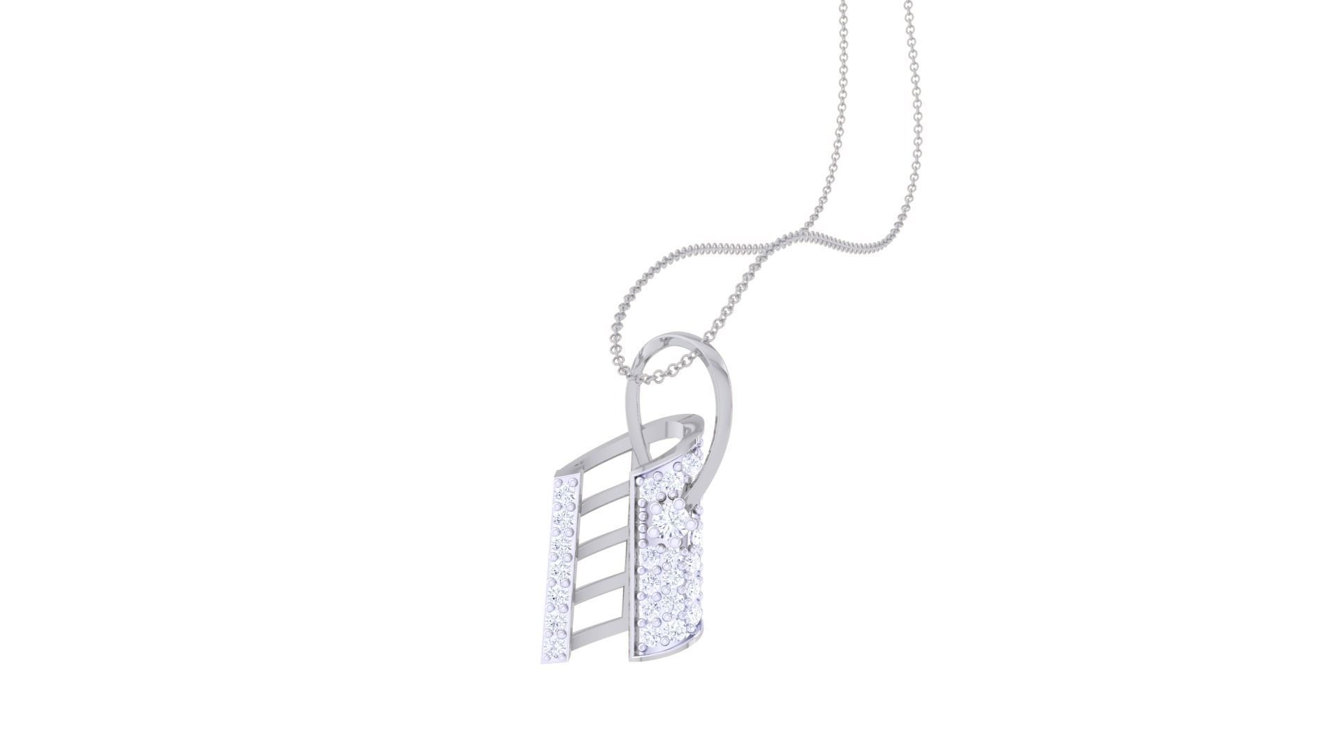 Clip High Jewelry Pendant Necklace 3dm stl 3mf obj glb render 3D print model_2