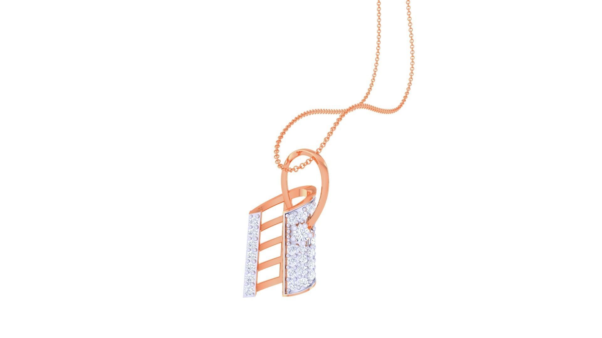 Clip High Jewelry Pendant Necklace 3dm stl 3mf obj glb render 3D print model_4