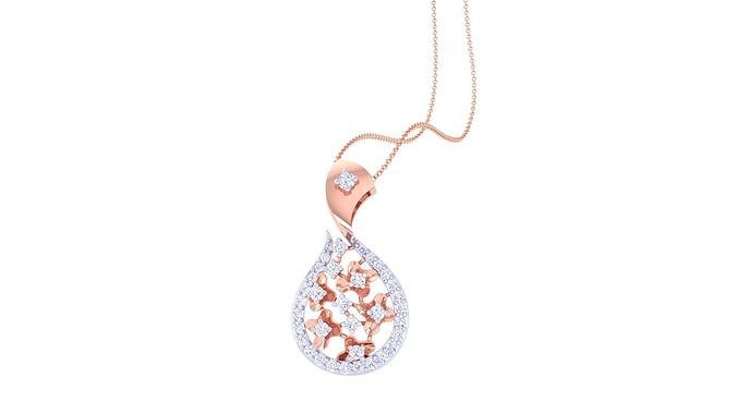 Flowers High Jewelry Pendant Necklace 3dm stl 3mf obj glb render 3D print model