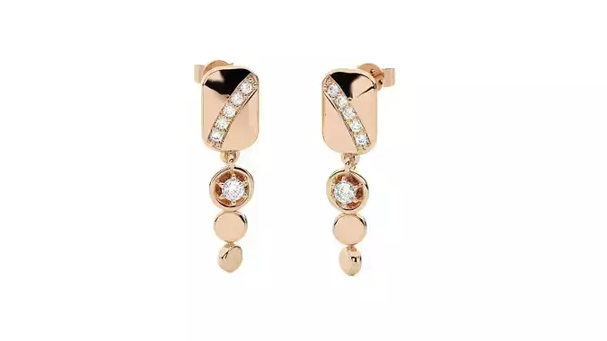 Light wt Women Diamond Earrings  3D print model