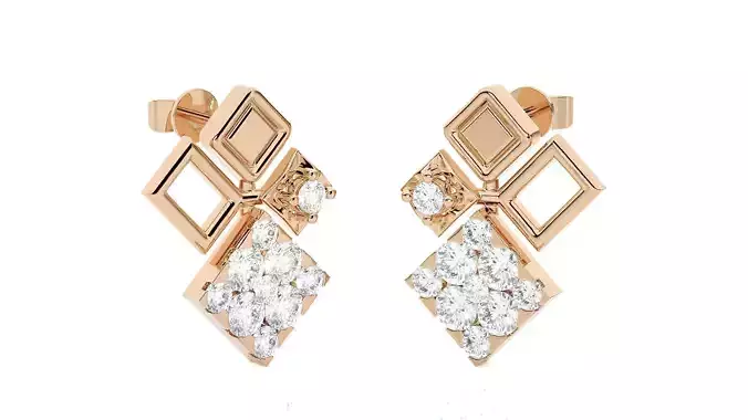 Light wt Women Diamond Earrings 