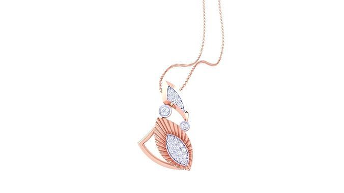 Feather High Jewelry Pendant Necklace 3dm stl 3mf obj glb render 3D print model